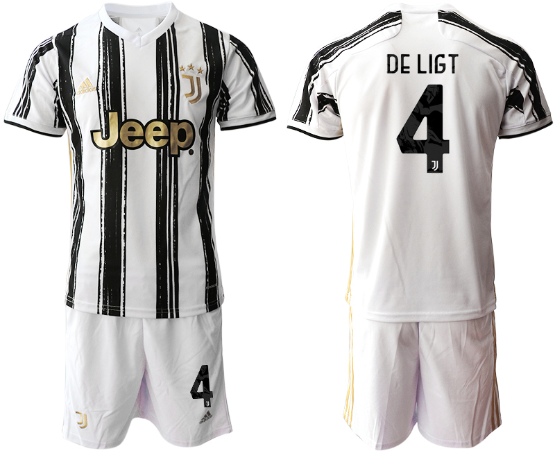 Men 2020-2021 club Juventus home #4 white black Soccer Jerseys